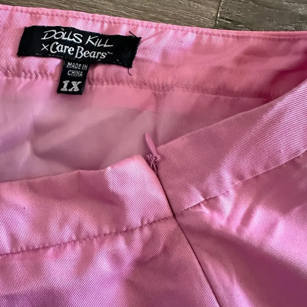 Dolls Kill X Care Bears Pink Mini Skirt Plus Size 1X